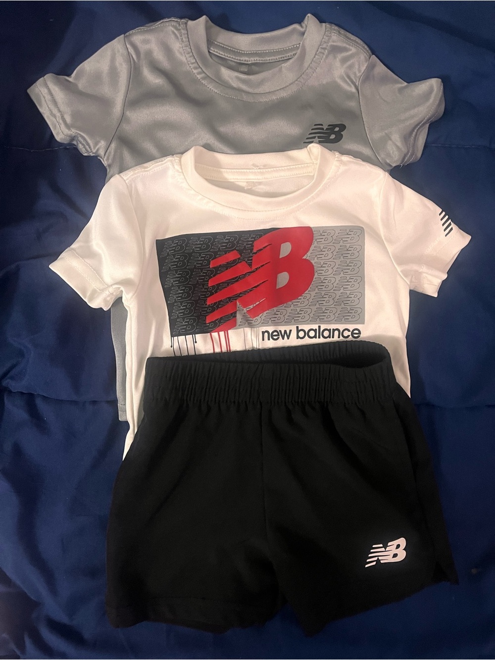 New Balance Kids Black Athletic Shorts with Logo